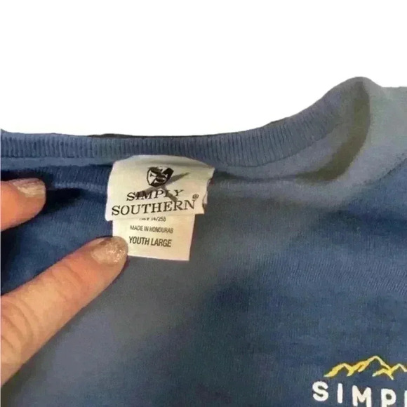 Simply Southern Blue Wander without reason or Purpose‎ long Sleeve T-shirt, Y L - Picture 2 of 3